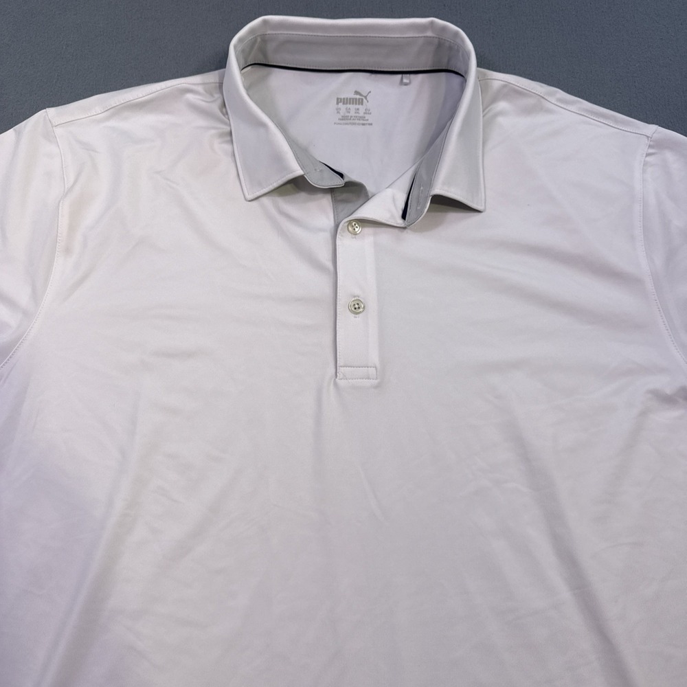 Puma SHIRT Mens XL PWR Cell Golf Polo WHITE GRAY